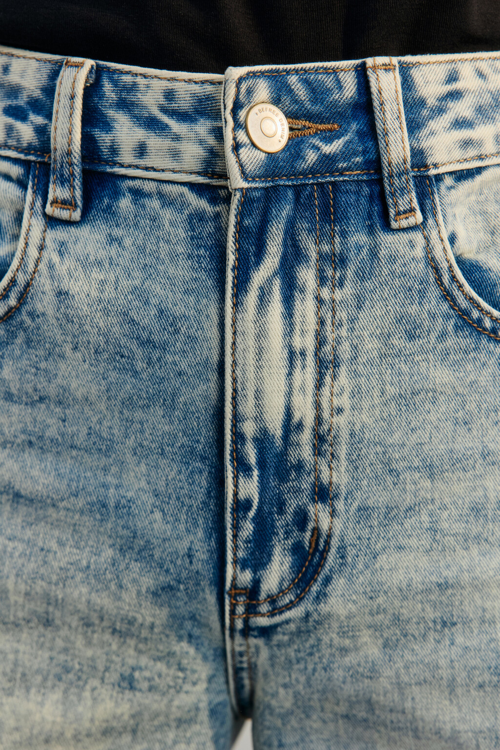 Джинсы широкие с высокой посадкой - цвет синий - 5