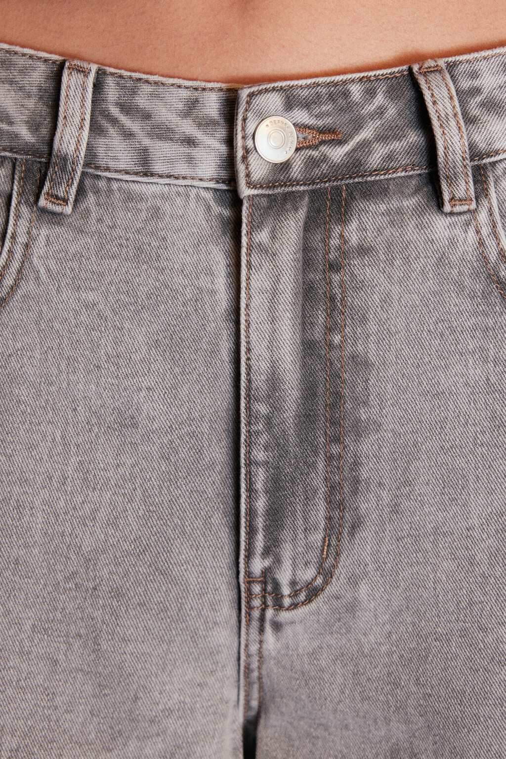 Джинсы широкие с высокой посадкой - цвет серый - 6