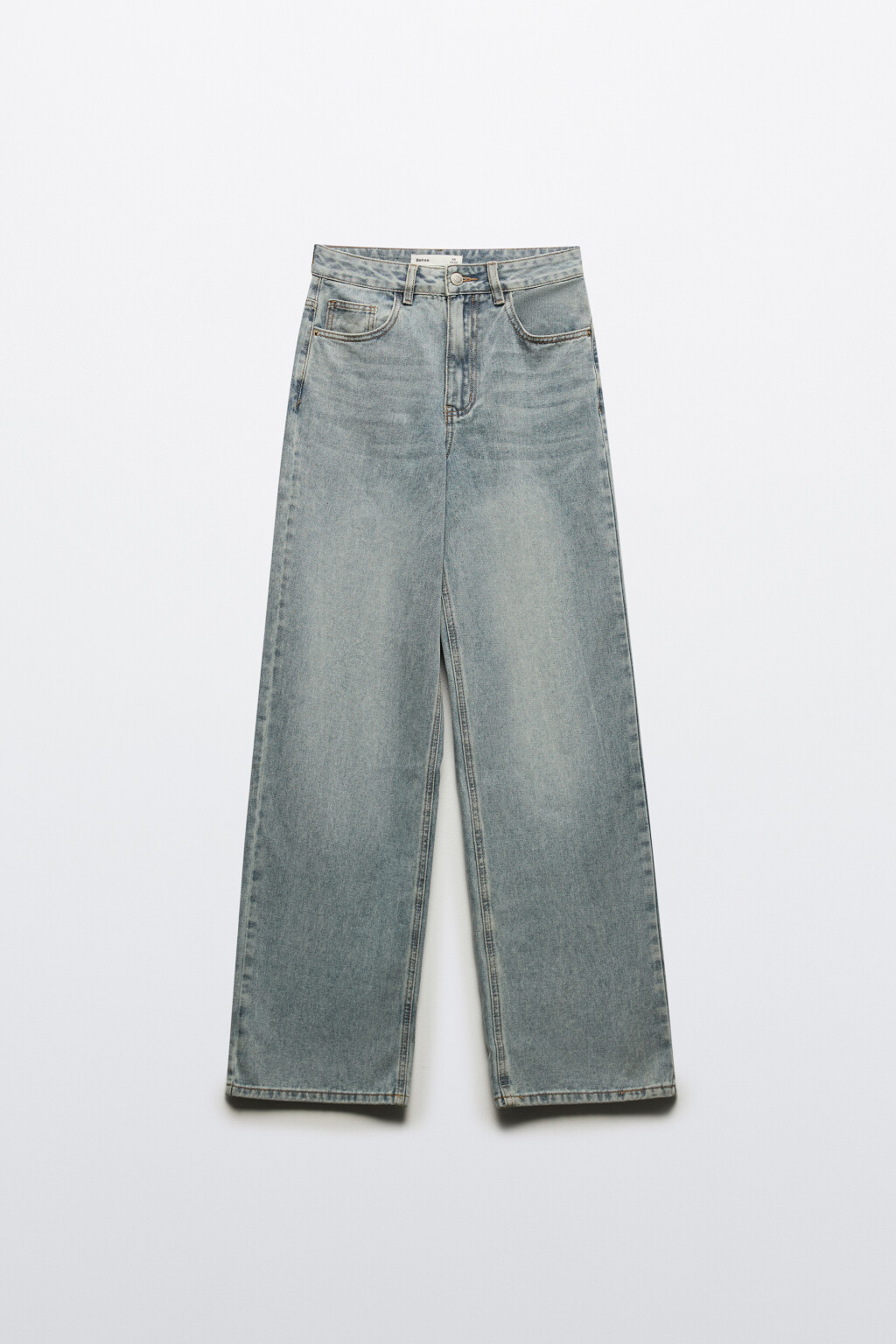 Джинсы широкие с высокой посадкой - цвет синий - 8