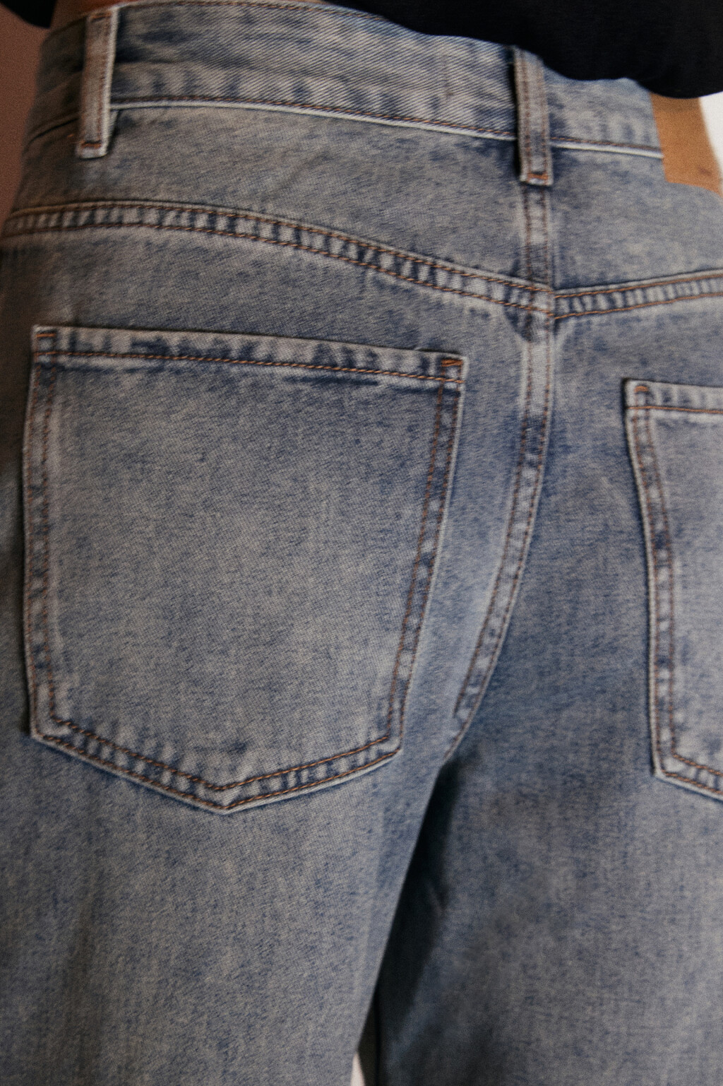 Джинсы широкие с высокой посадкой - цвет темный тинт - 6