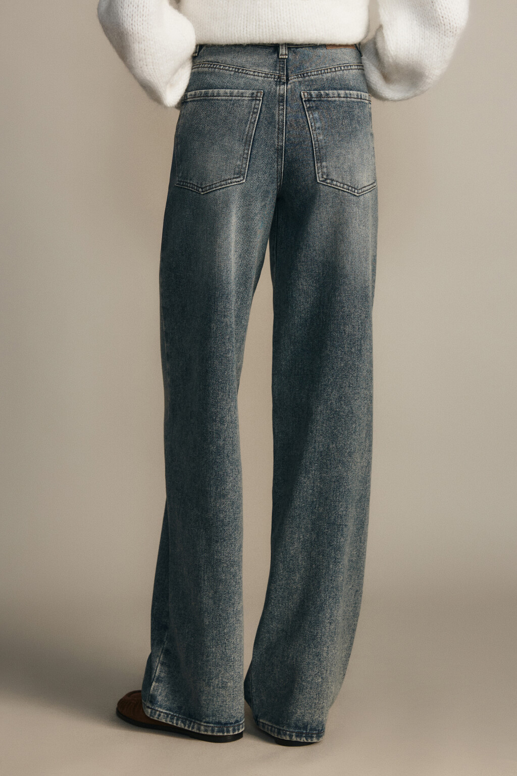 Джинсы широкие с высокой посадкой - цвет темный тинт - 3
