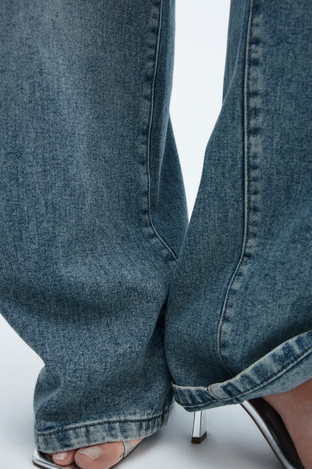 Джинсы широкие с высокой посадкой - цвет темный тинт - 7