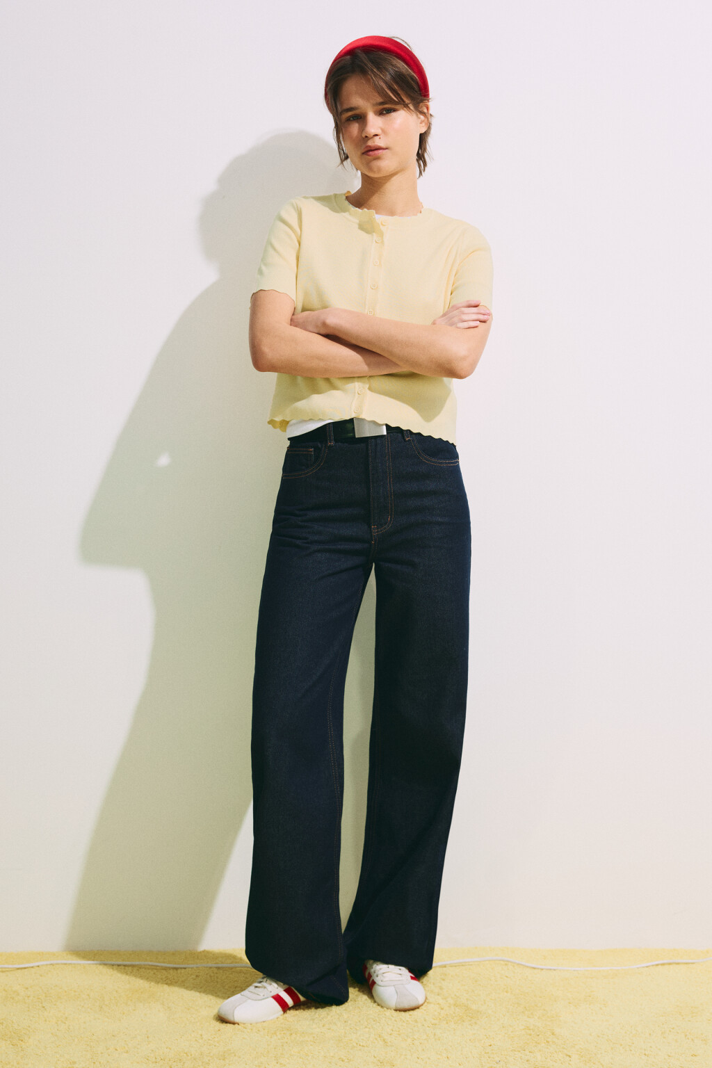 Джинсы wide leg с высокой посадкой - цвет синий - 5