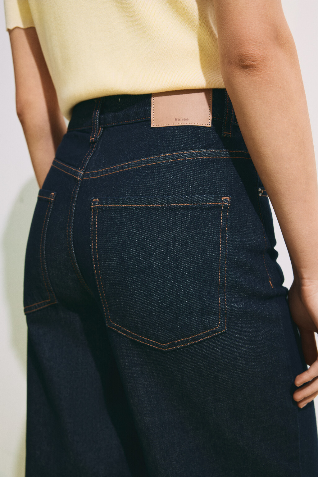 Джинсы wide leg с высокой посадкой - цвет синий - 7