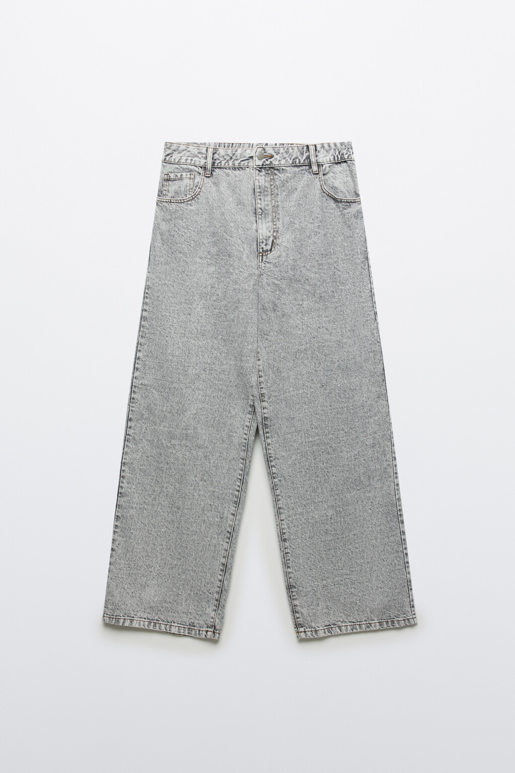 Джинсы широкие с высокой посадкой - цвет серый - 7