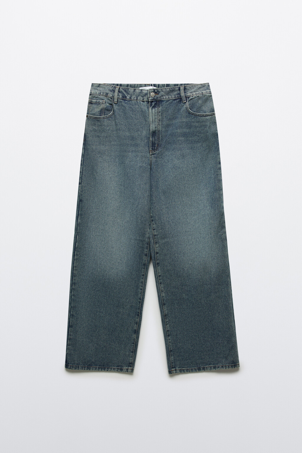 Джинсы широкие с высокой посадкой - цвет темный тинт - 7