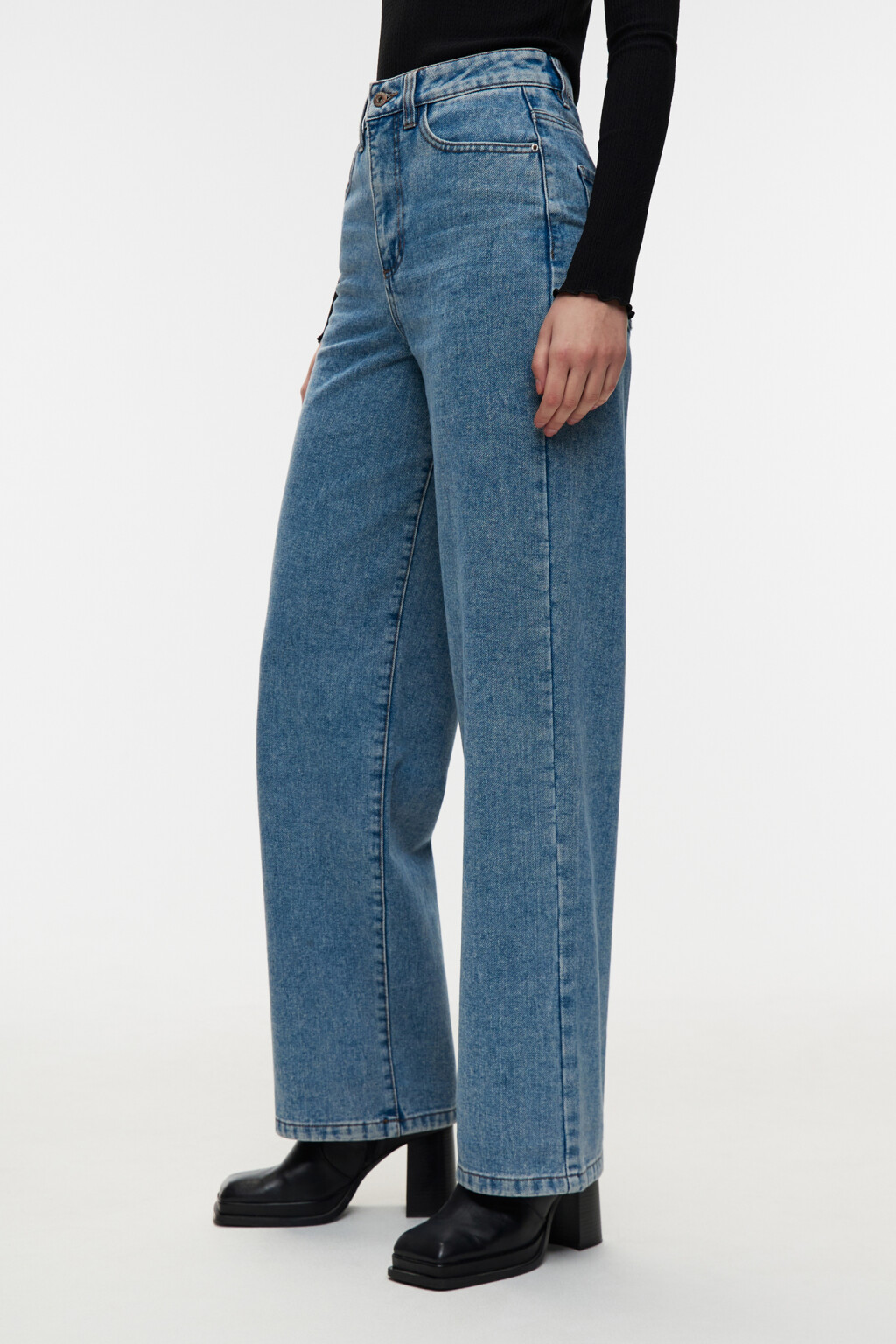 Джинсы WIDE широкие с высокой посадкой - цвет голубой - 2