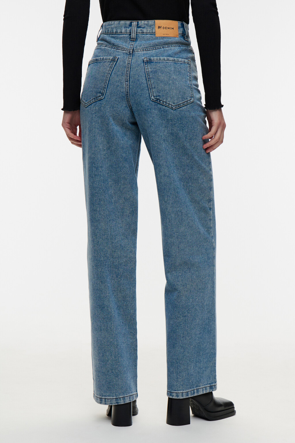 Джинсы WIDE широкие с высокой посадкой - цвет голубой - 3