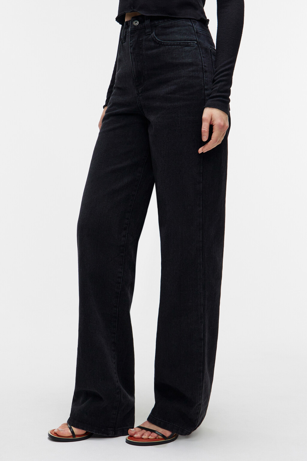 Джинсы WIDE широкие с высокой посадкой - цвет черный - 2