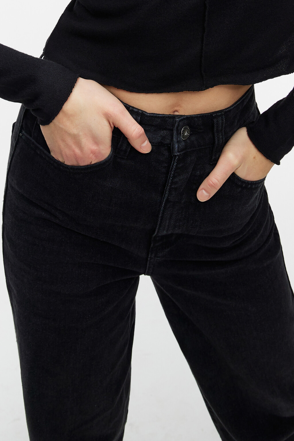 Джинсы WIDE широкие с высокой посадкой - цвет черный - 7