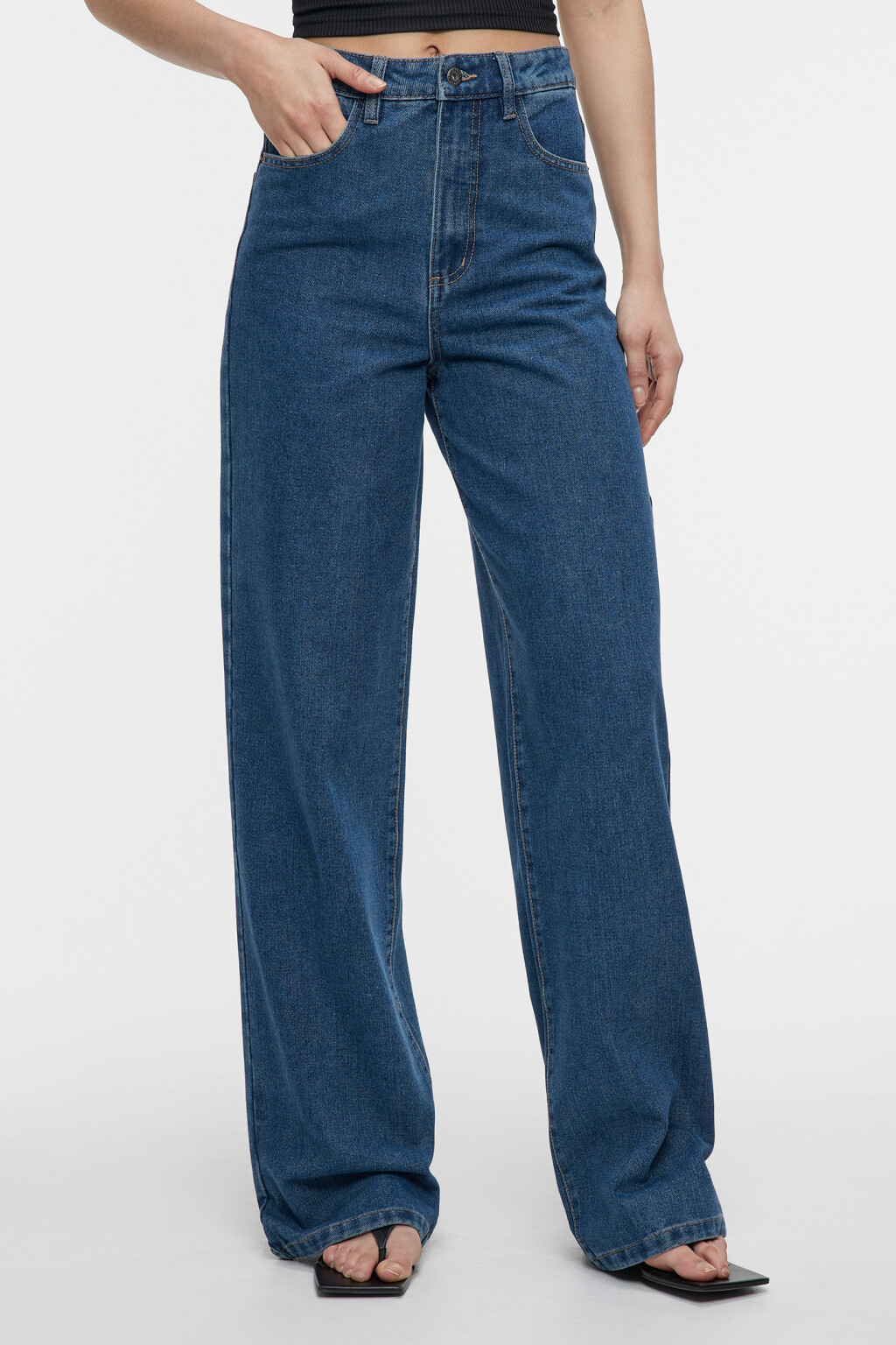 Джинсы WIDE широкие с высокой посадкой - цвет голубой - 2