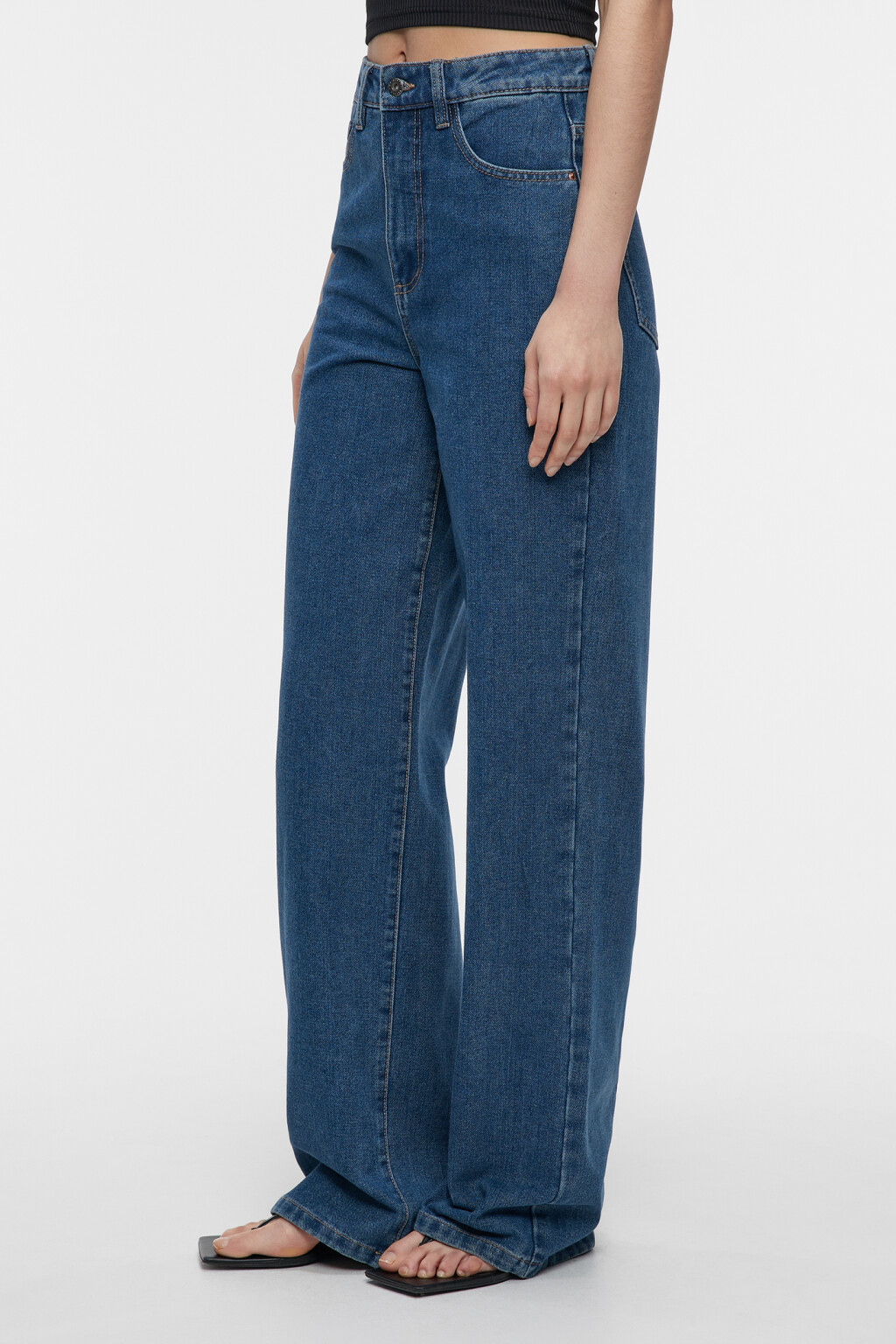Джинсы WIDE широкие с высокой посадкой - цвет голубой - 3