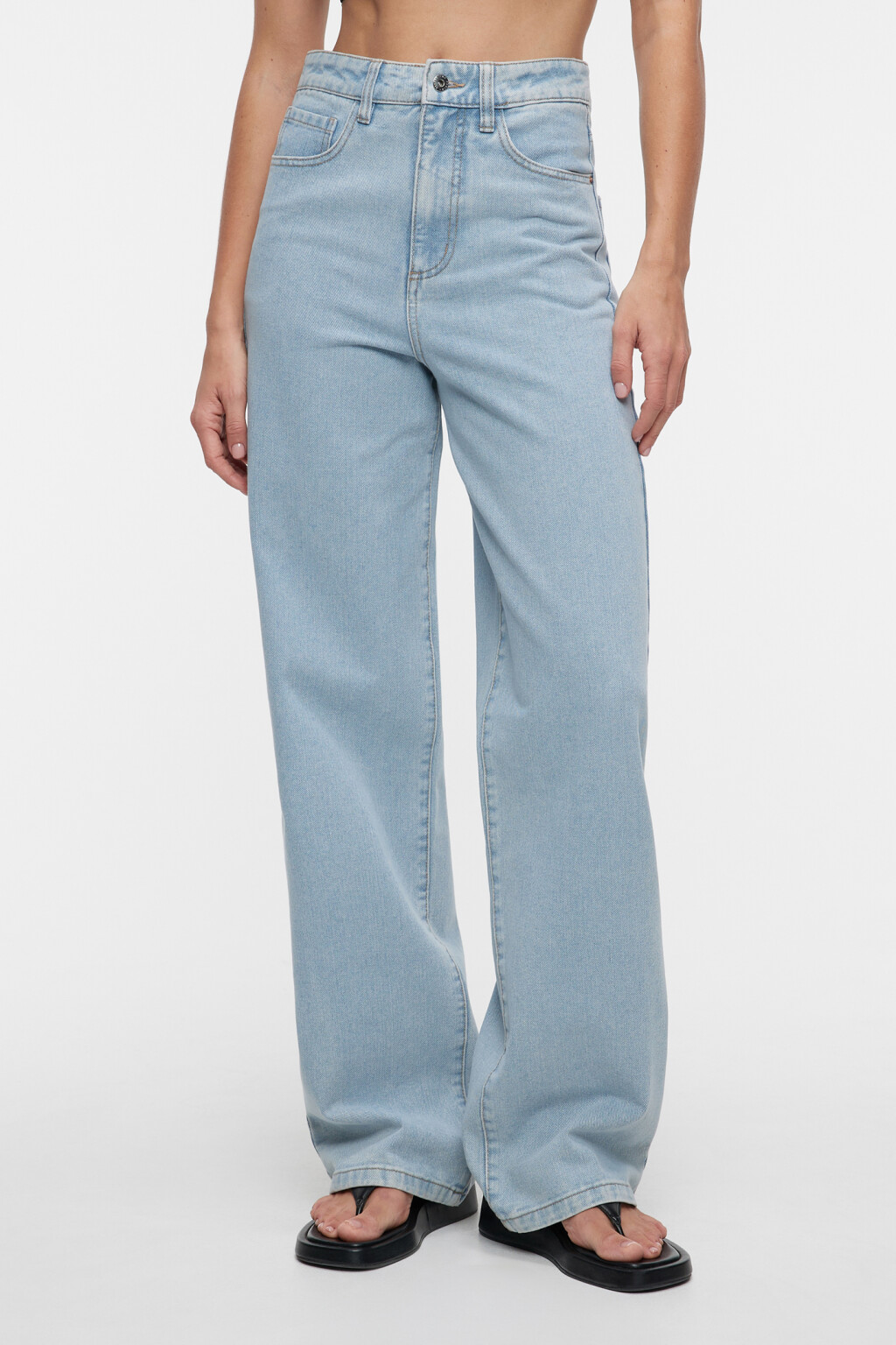 Джинсы WIDE широкие с высокой посадкой - цвет голубой - 1