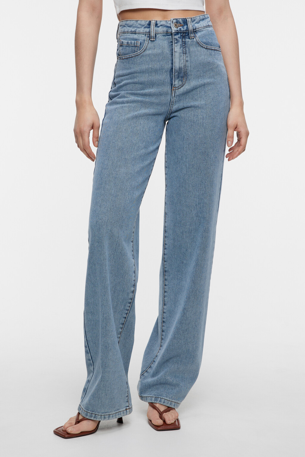 Джинсы WIDE широкие с высокой посадкой - цвет голубой - 2
