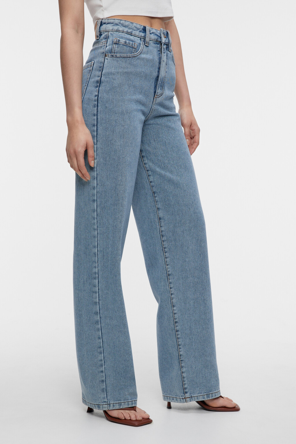 Джинсы WIDE широкие с высокой посадкой - цвет голубой - 3