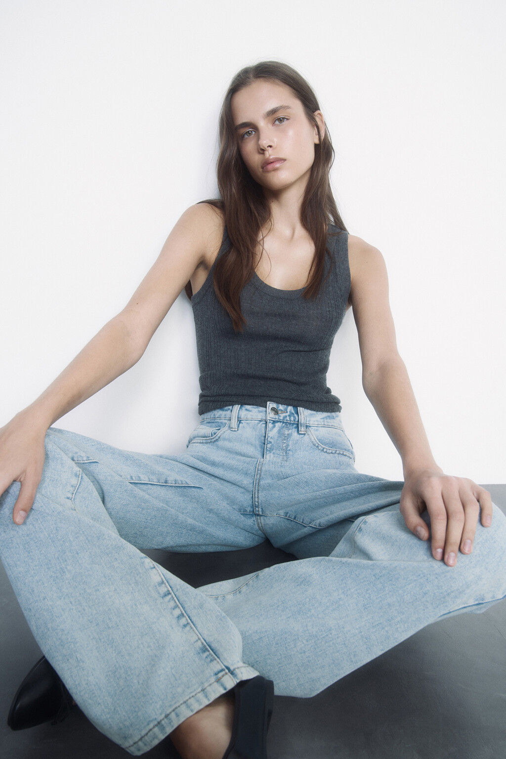 Джинсы WIDE широкие с высокой посадкой - цвет голубой - 10