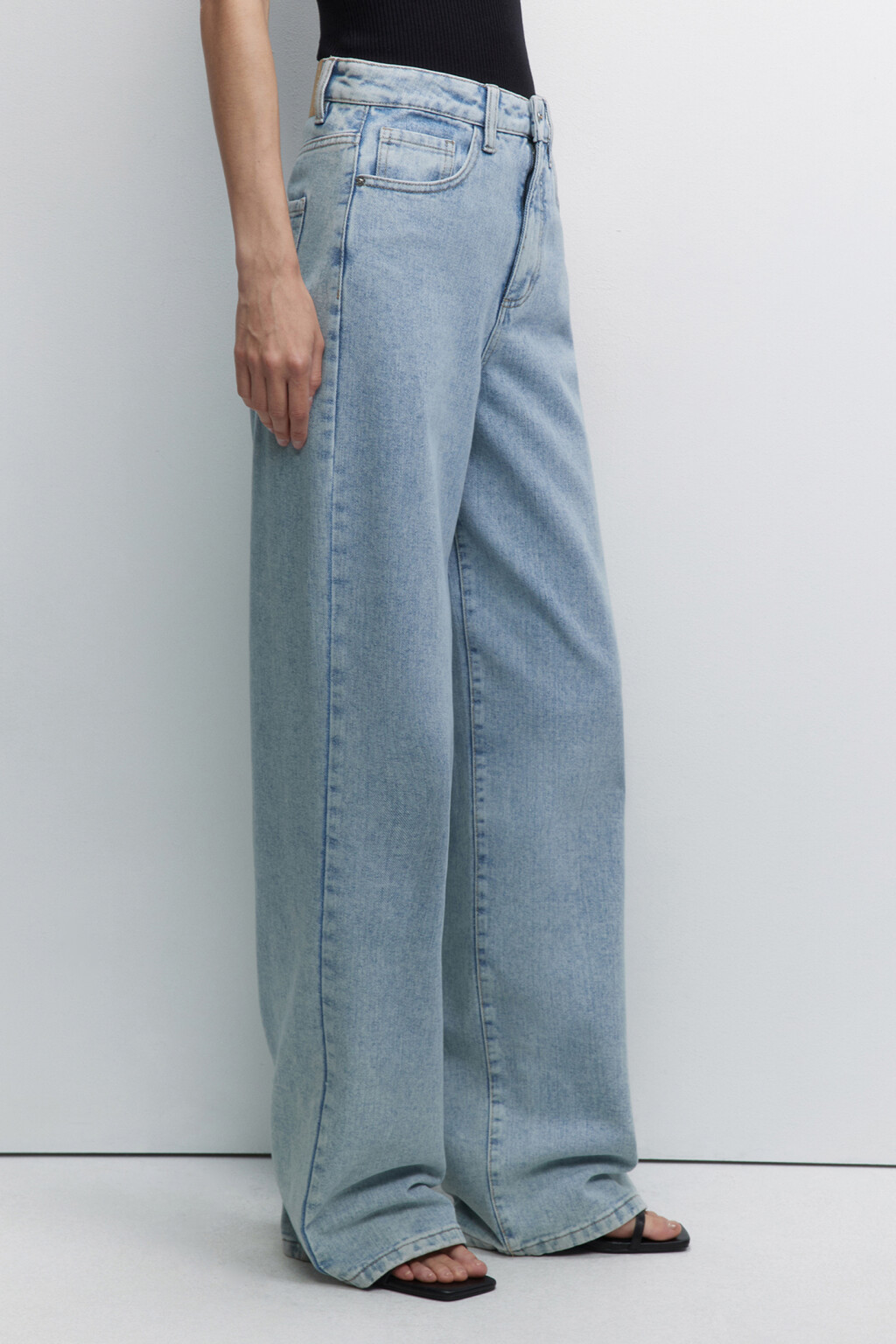 Джинсы WIDE широкие с высокой посадкой - цвет голубой - 3