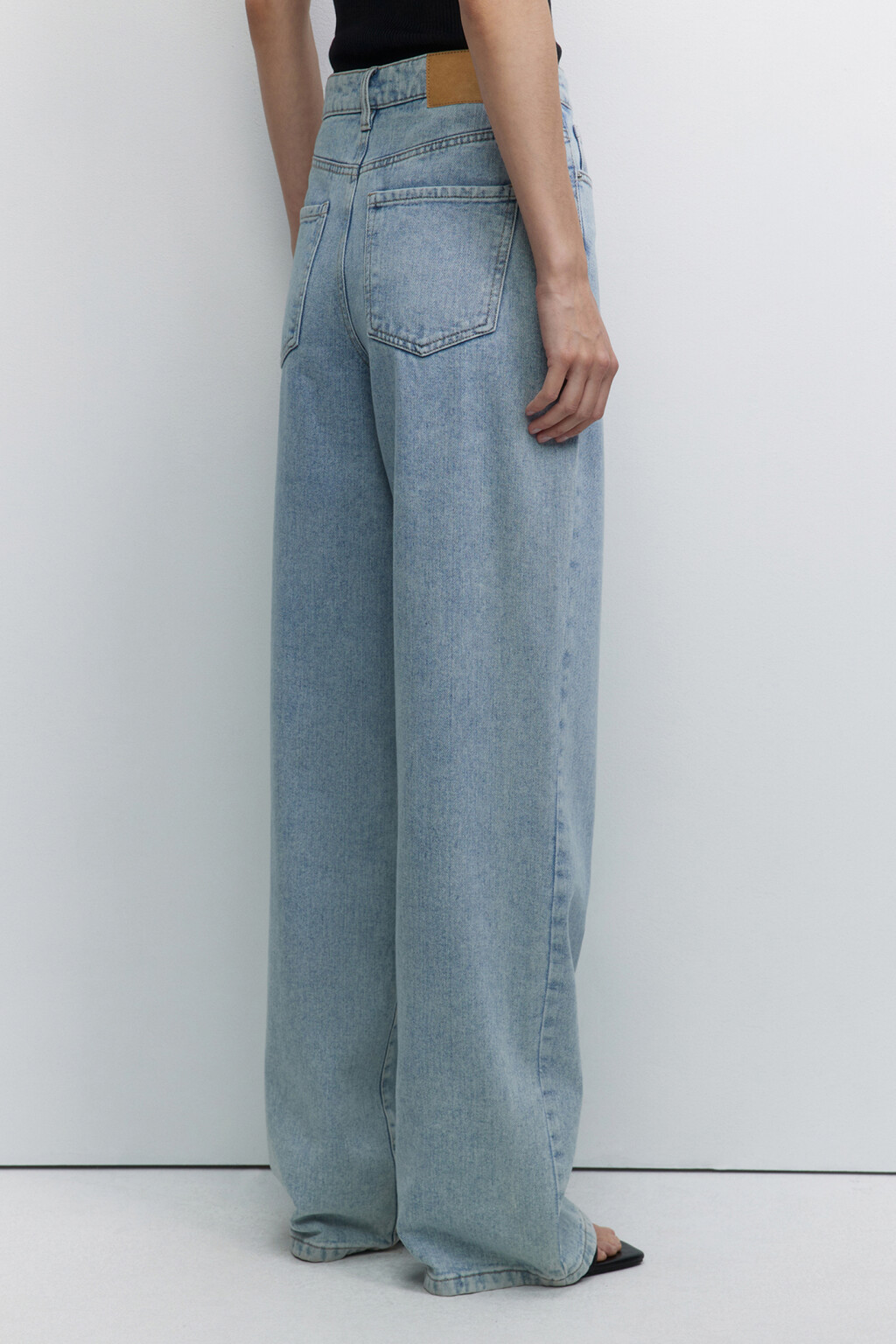 Джинсы WIDE широкие с высокой посадкой - цвет голубой - 4