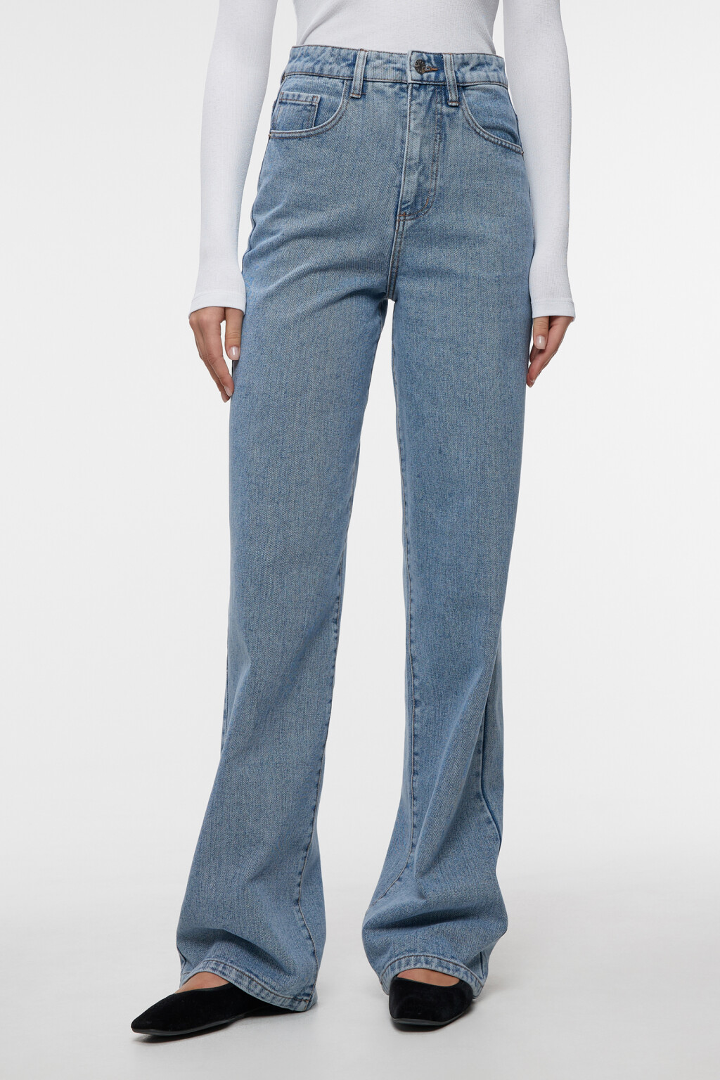 Джинсы WIDE широкие с высокой посадкой - цвет голубой - 2
