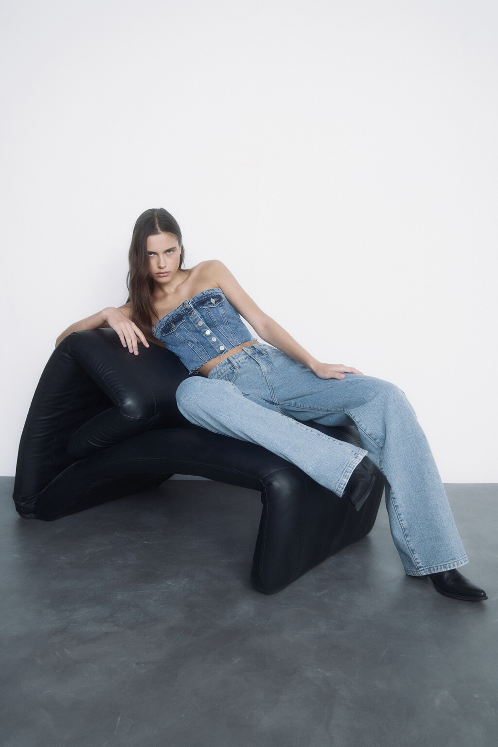 Джинсы WIDE широкие с высокой посадкой - цвет голубой - 9