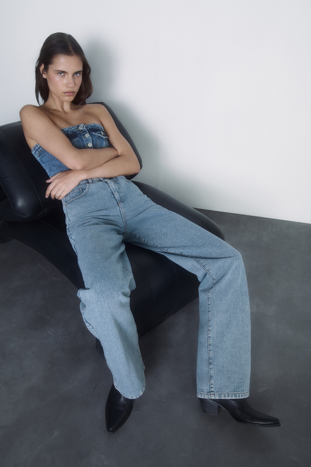 Джинсы WIDE широкие с высокой посадкой - цвет голубой - 10