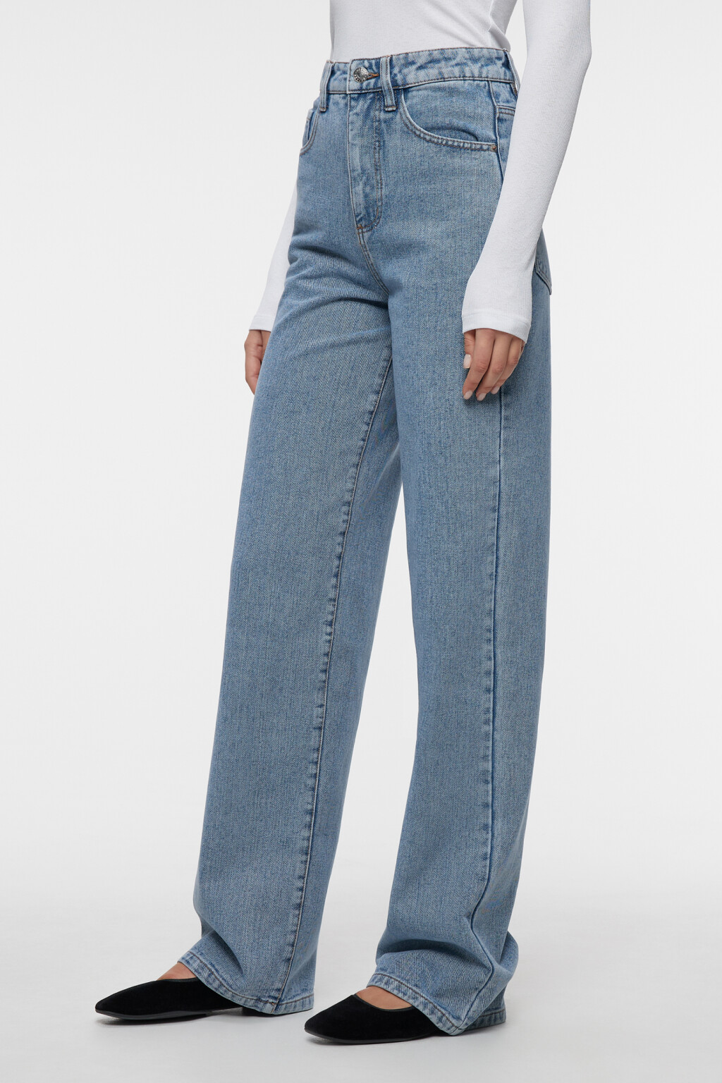 Джинсы WIDE широкие с высокой посадкой - цвет голубой - 3