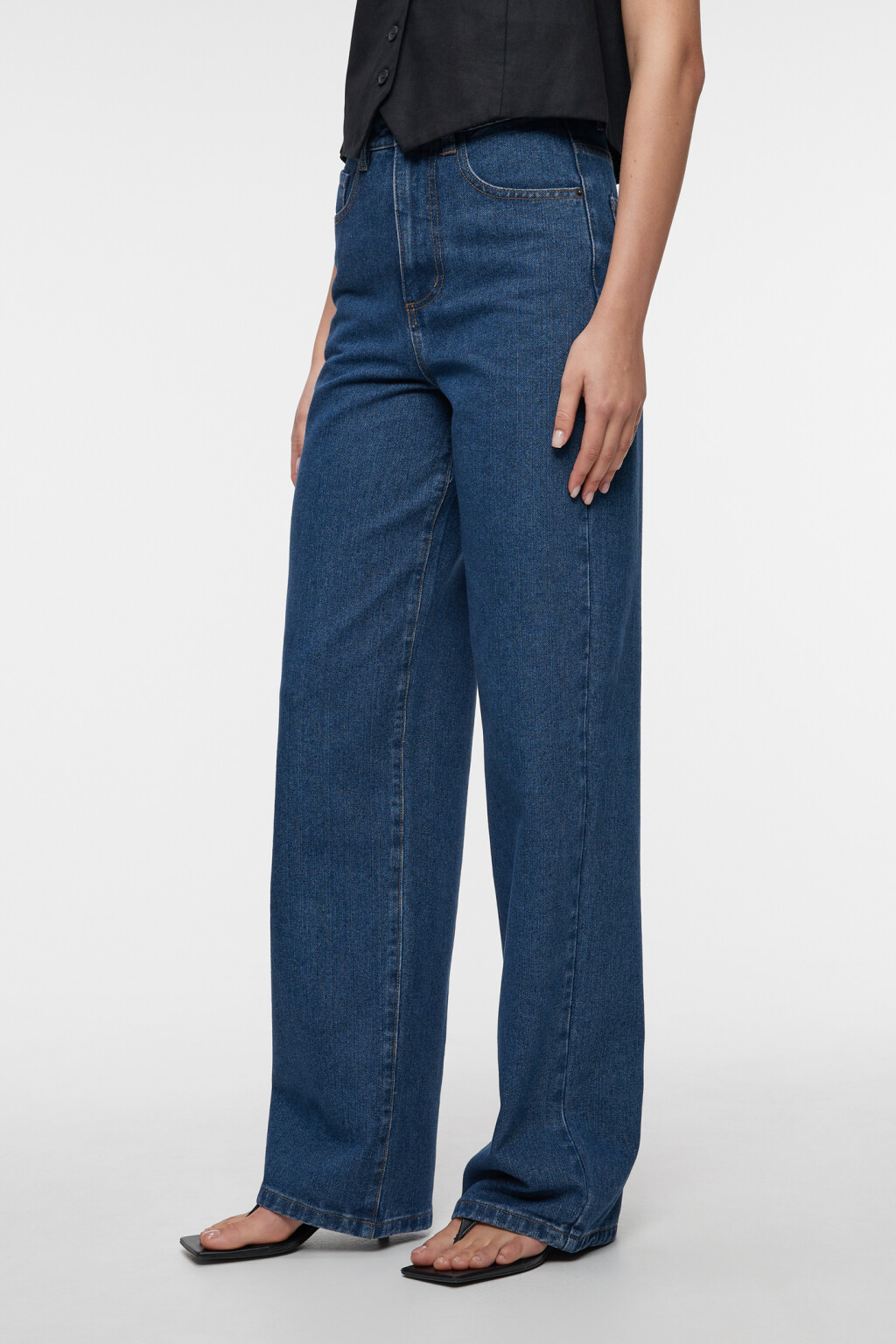Джинсы WIDE широкие с высокой посадкой - цвет голубой - 3
