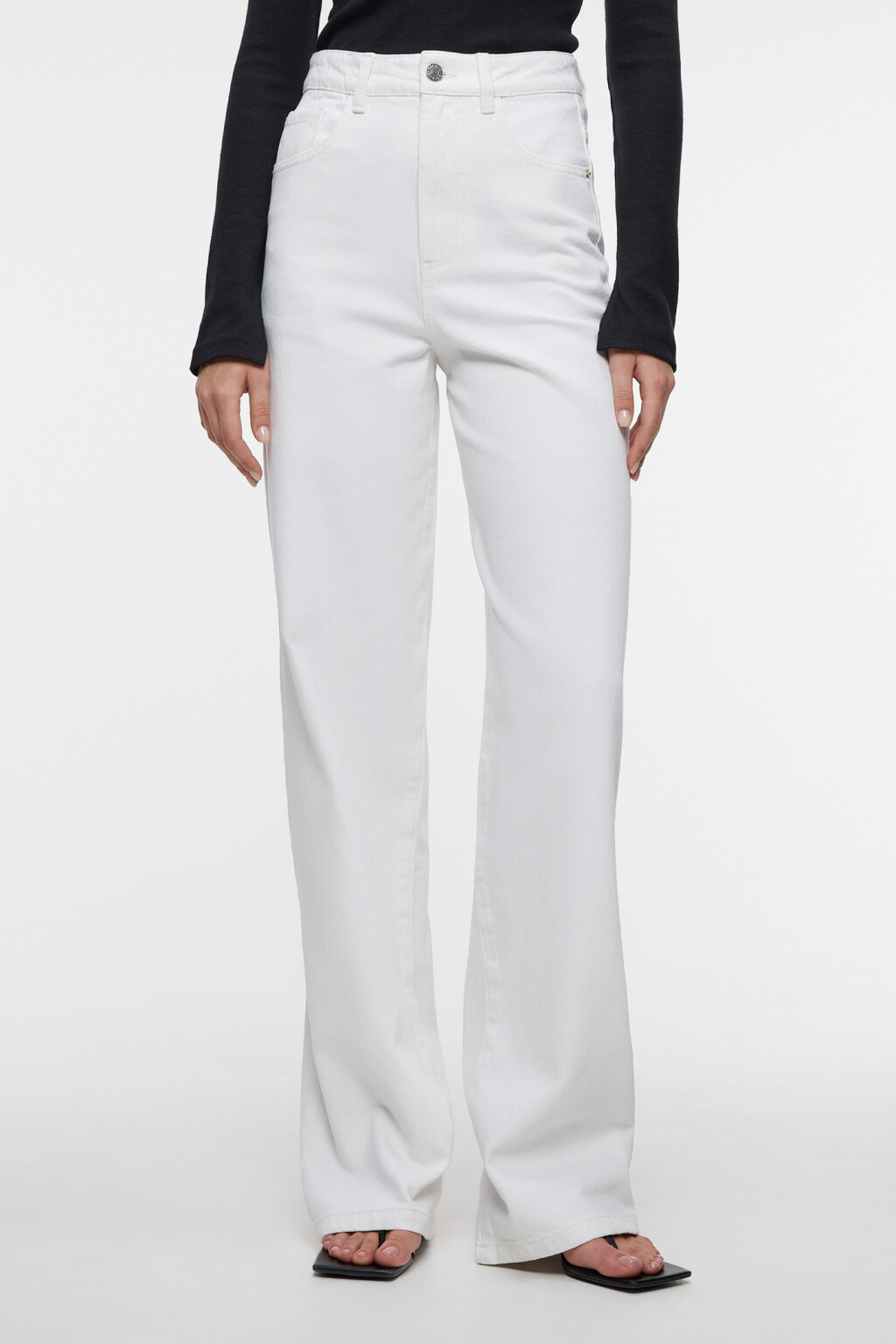 Джинсы WIDE широкие с высокой посадкой - цвет белый - 1