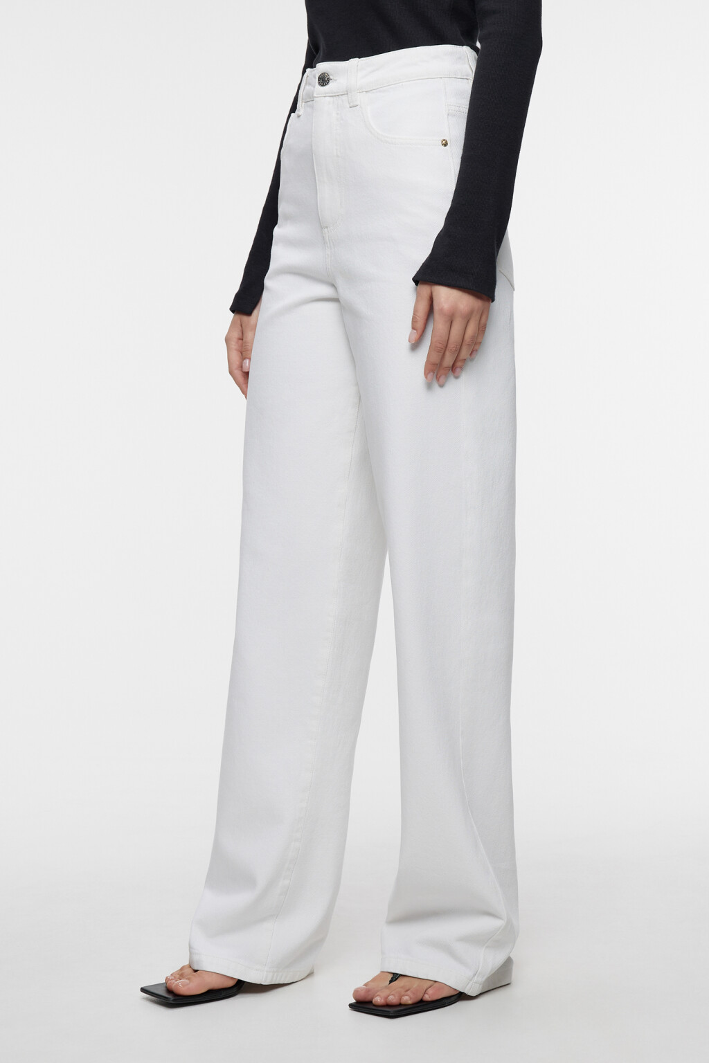 Джинсы WIDE широкие с высокой посадкой - цвет белый - 2