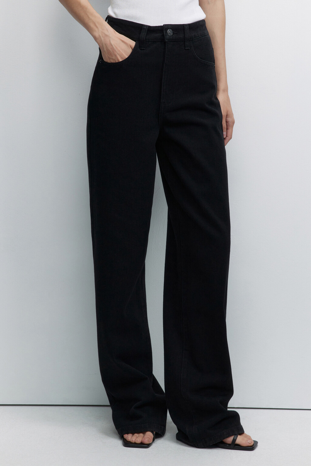 Джинсы WIDE широкие с высокой посадкой - цвет черный - 2
