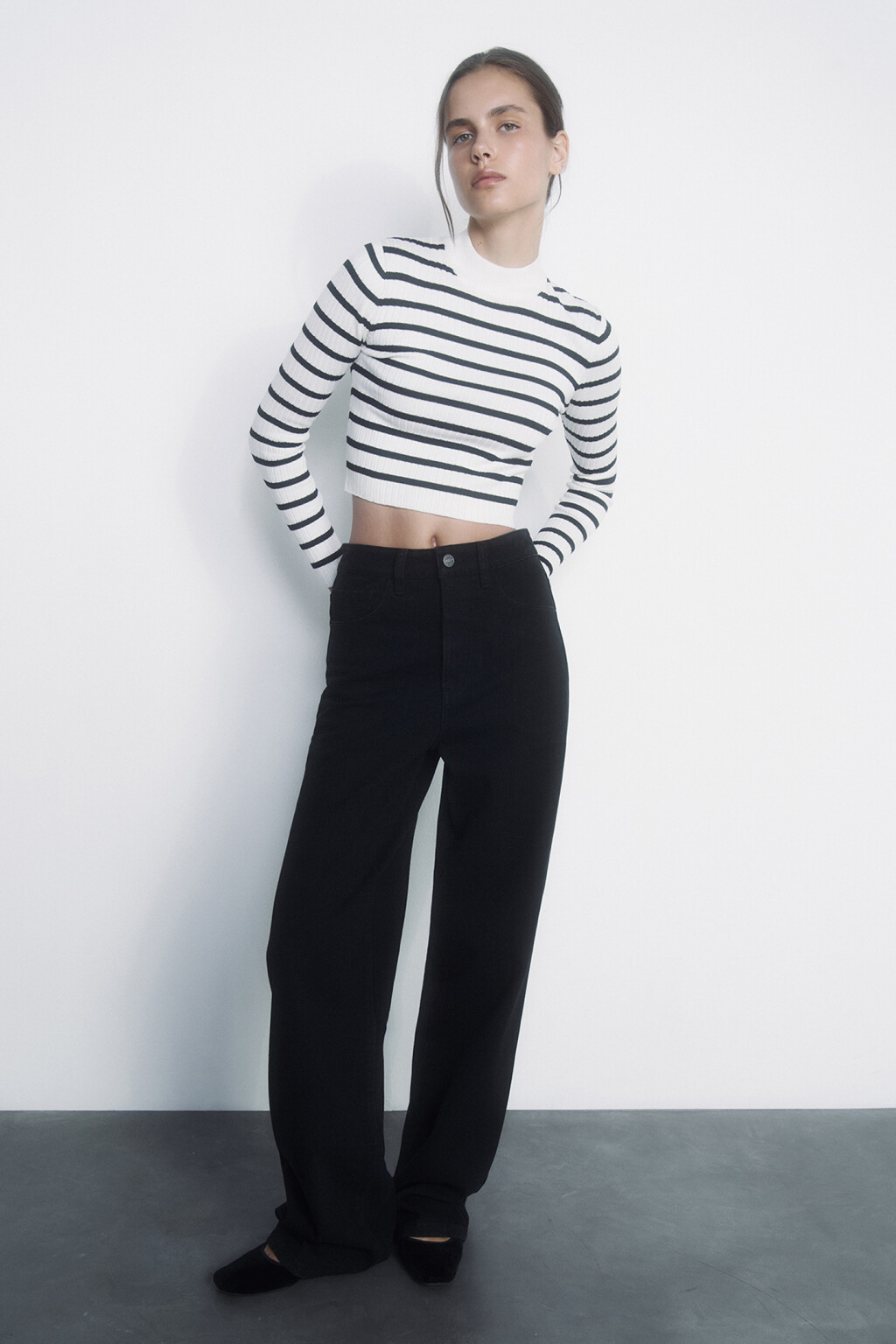 Джинсы WIDE широкие с высокой посадкой - цвет черный - 10