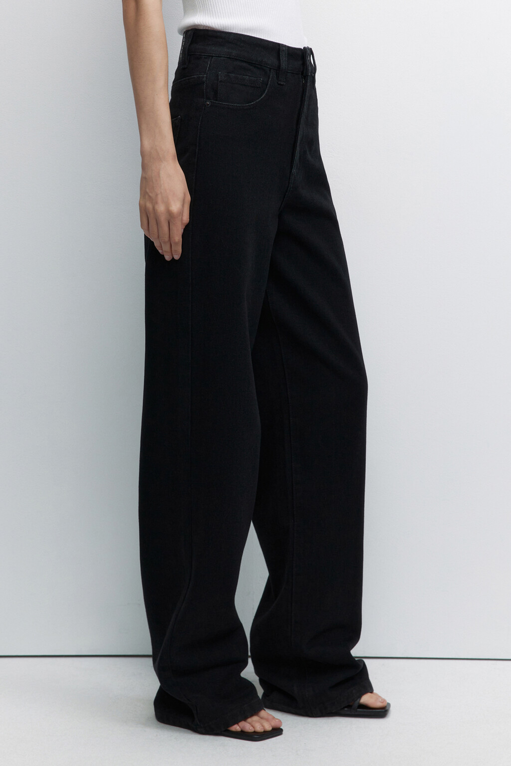 Джинсы WIDE широкие с высокой посадкой - цвет черный - 3