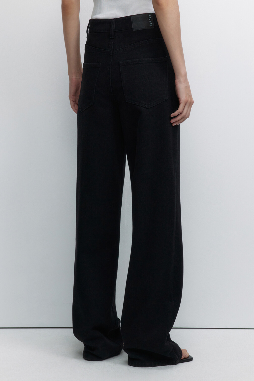 Джинсы WIDE широкие с высокой посадкой - цвет черный - 4