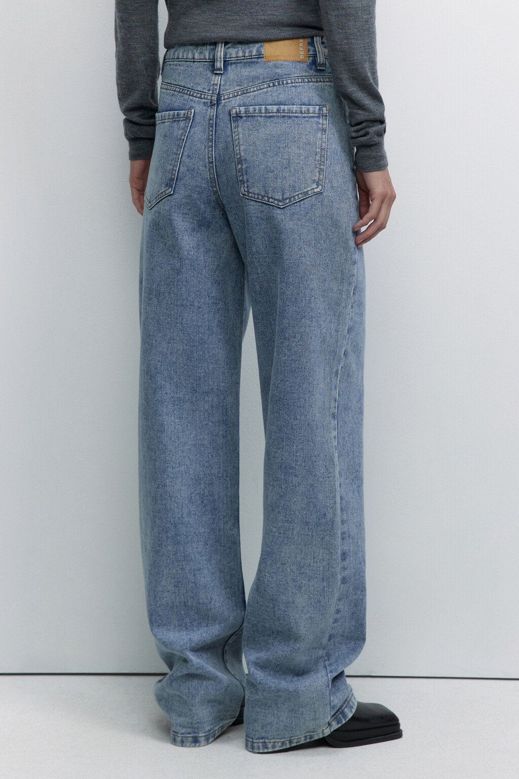 Джинсы WIDE широкие с высокой посадкой - цвет голубой - 5