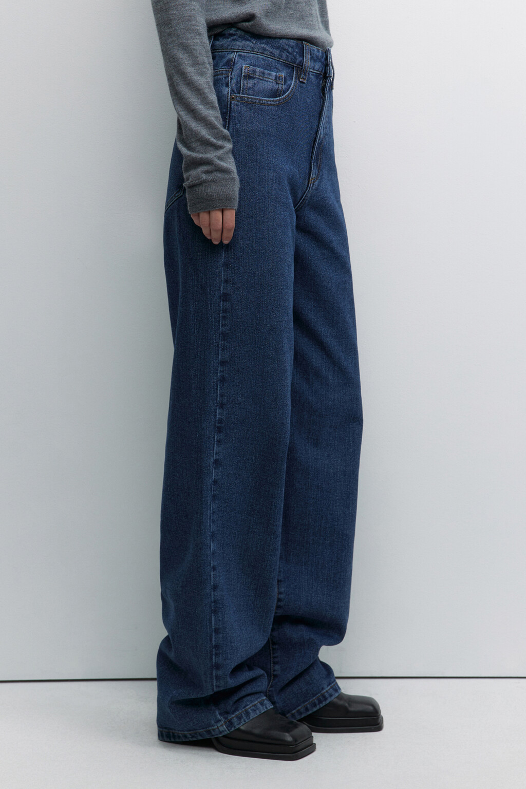 Джинсы WIDE широкие с высокой посадкой - цвет голубой - 3