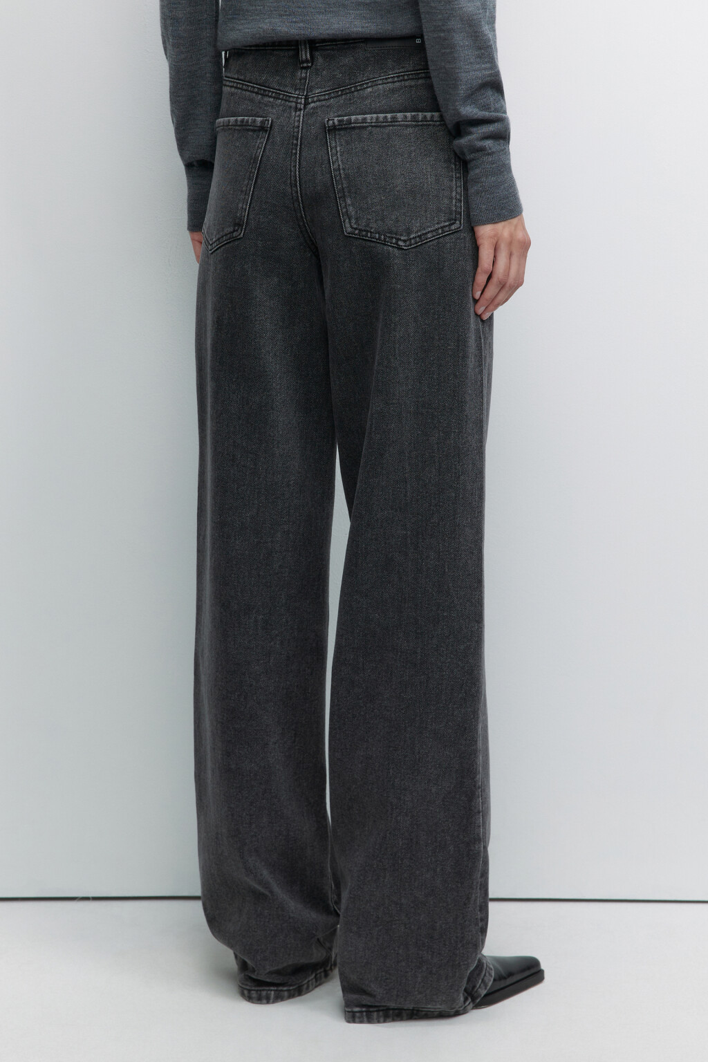Джинсы WIDE широкие с высокой посадкой - цвет серый - 3