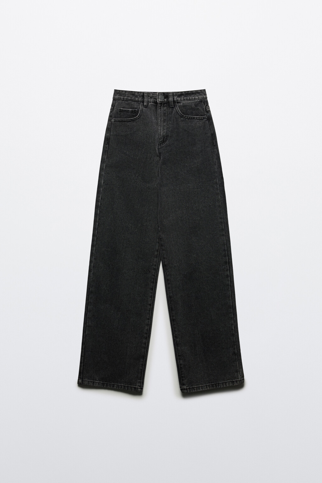 Джинсы широкие с высокой посадкой - цвет серый - 8