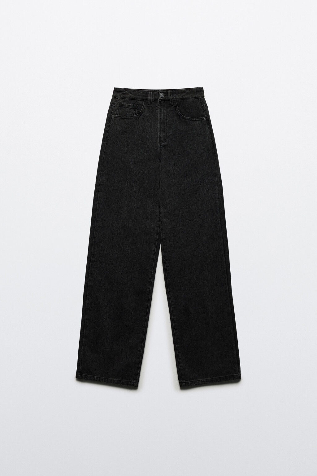 Джинсы широкие с высокой посадкой - цвет серый - 8