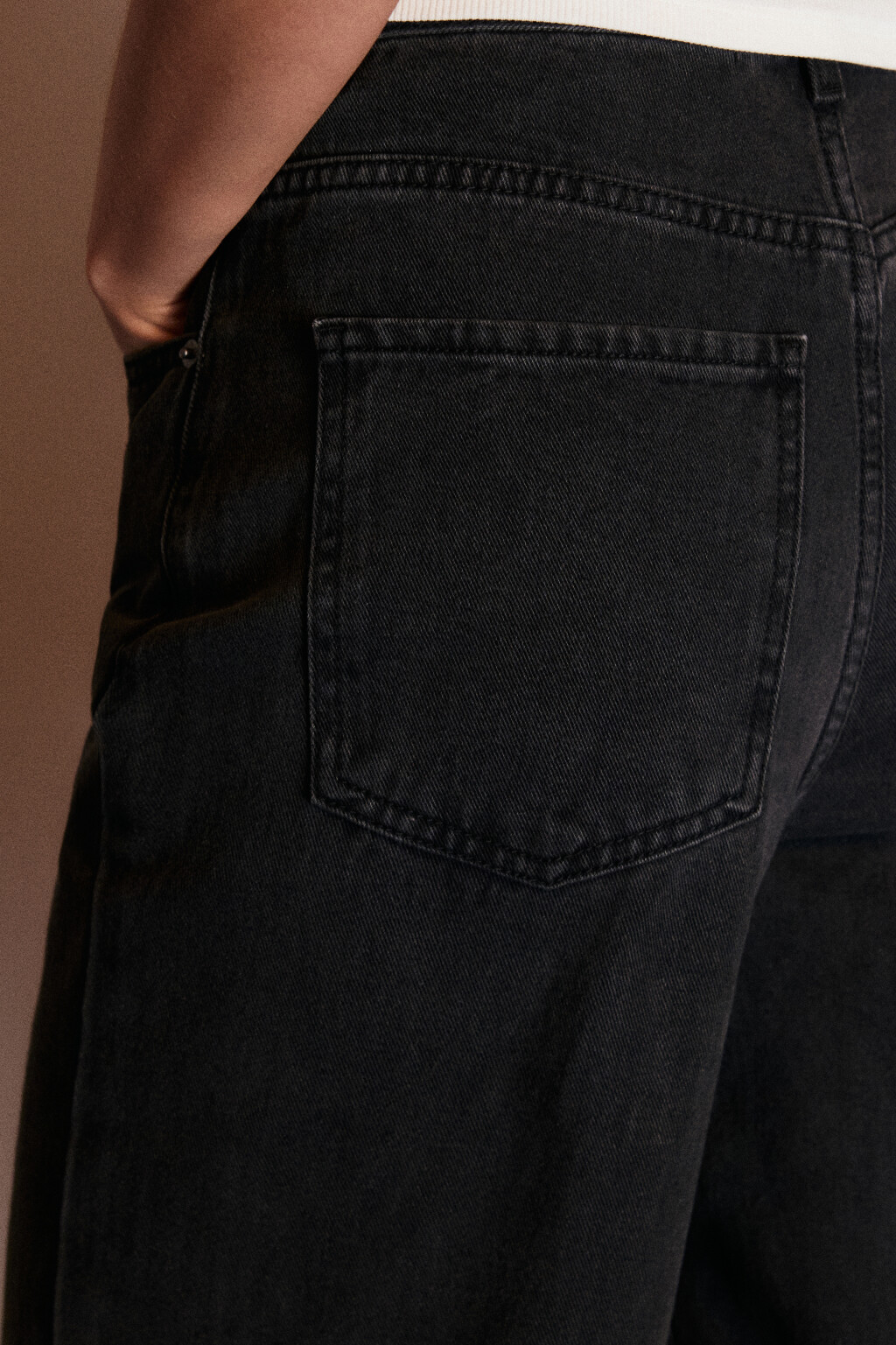 Джинсы широкие с высокой посадкой - цвет серый - 6