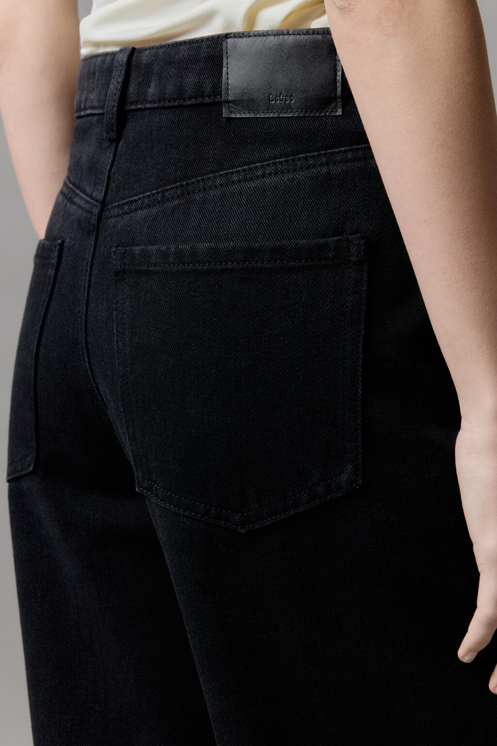 Джинсы широкие с высокой посадкой - цвет черный - 7