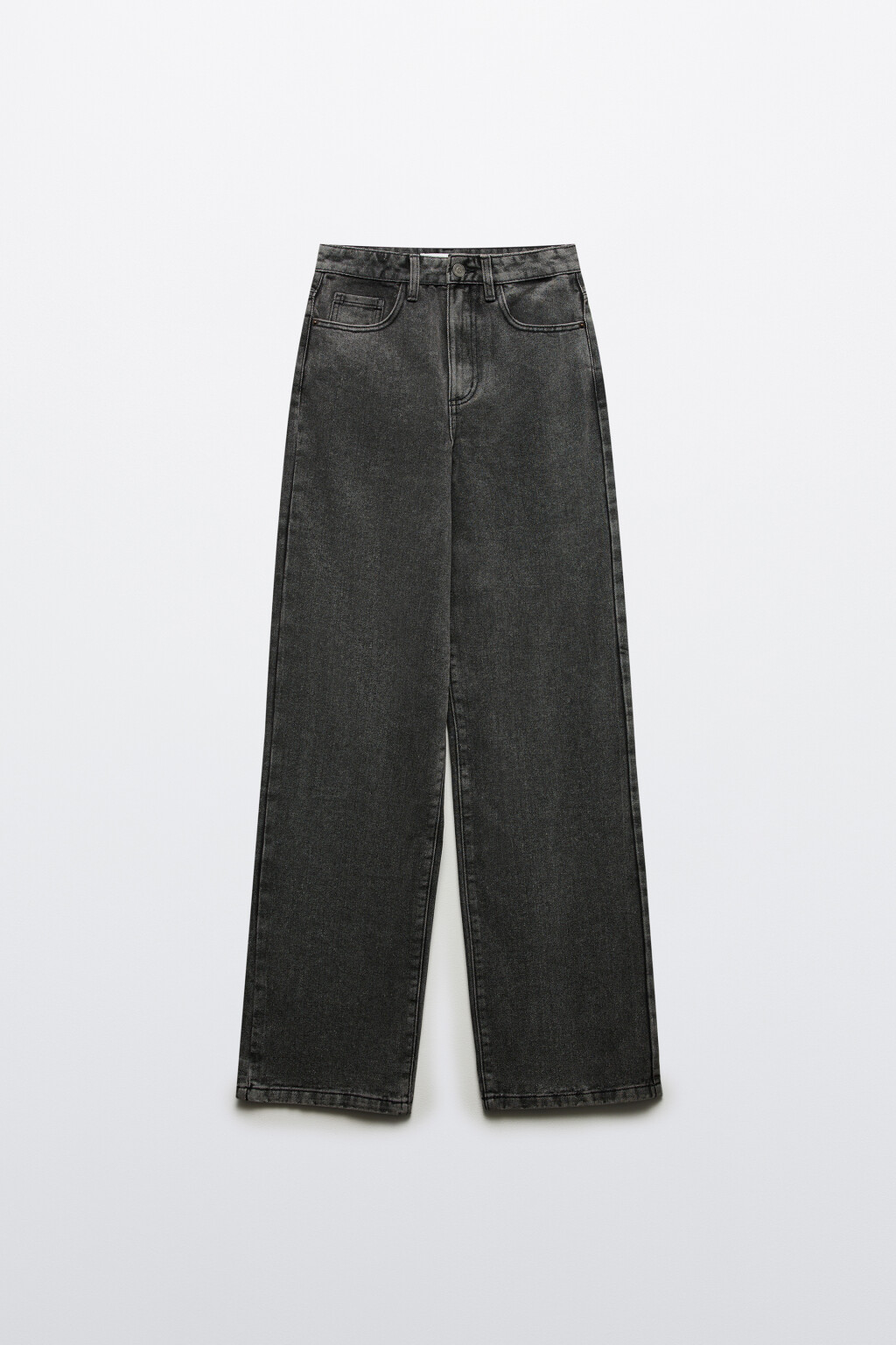 Джинсы широкие с высокой посадкой - цвет серый - 7