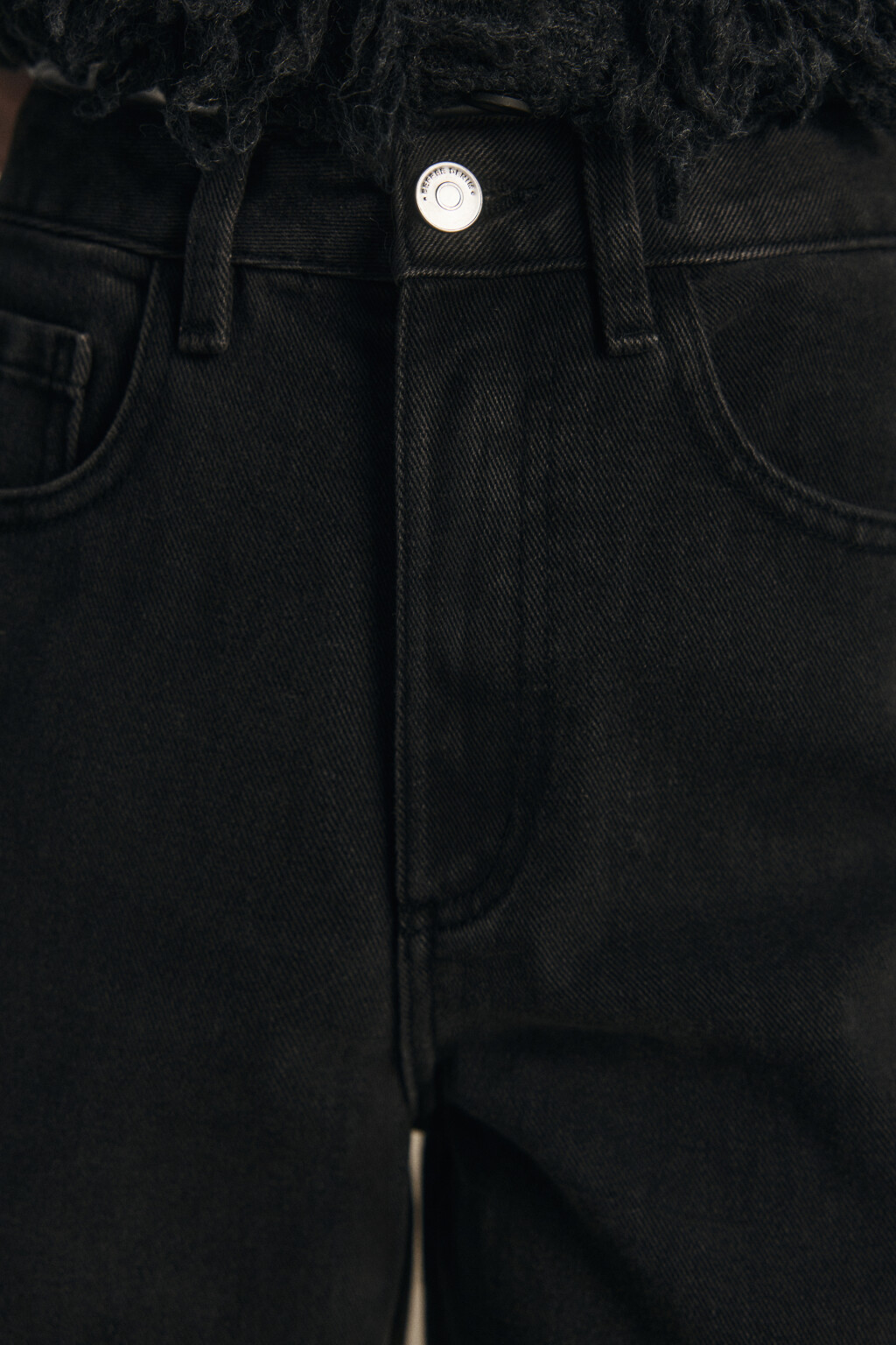 Джинсы широкие с высокой посадкой - цвет серый - 5