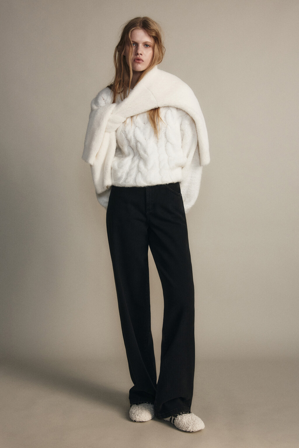 Джинсы широкие с высокой посадкой - цвет черный - 4