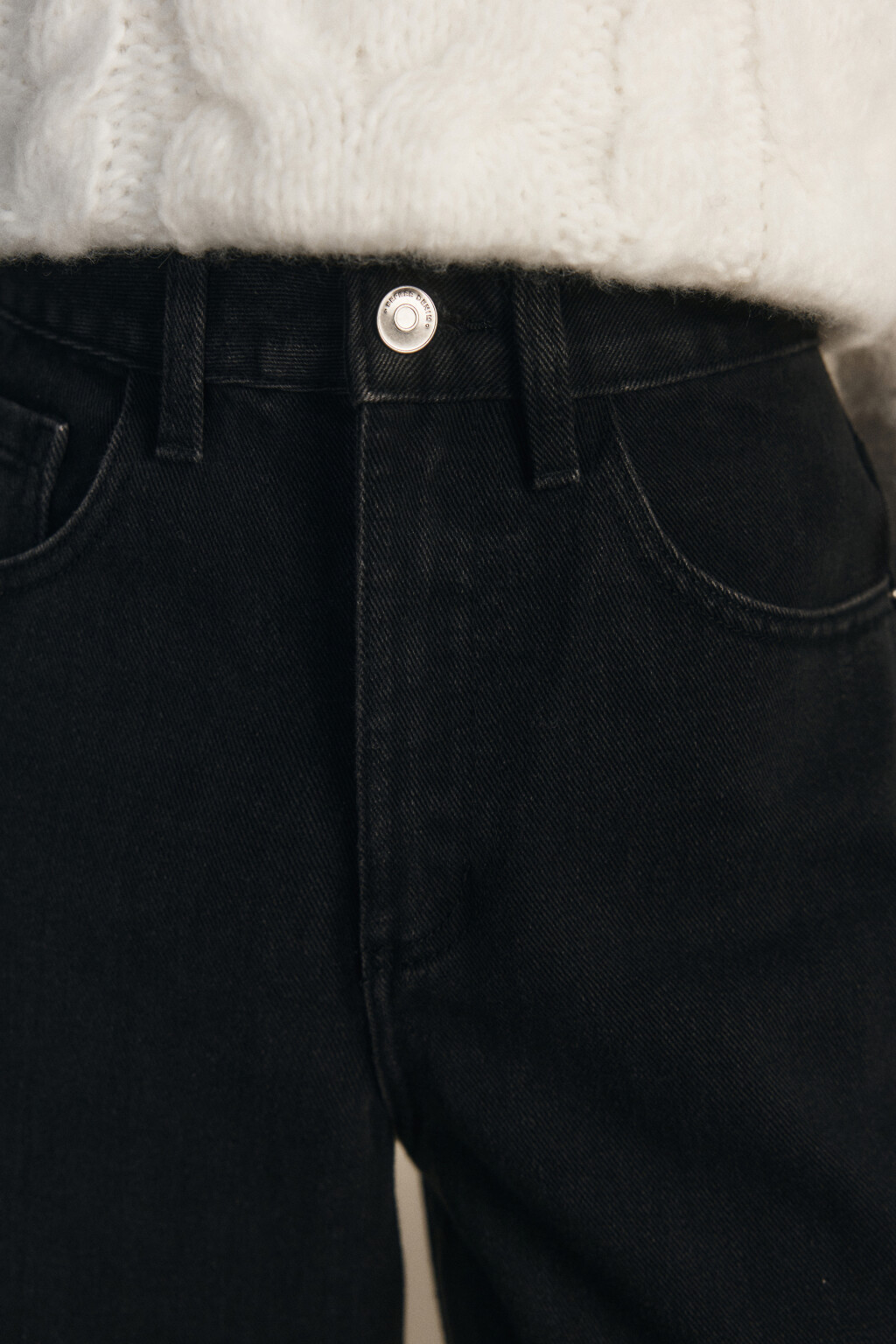 Джинсы широкие с высокой посадкой - цвет черный - 5