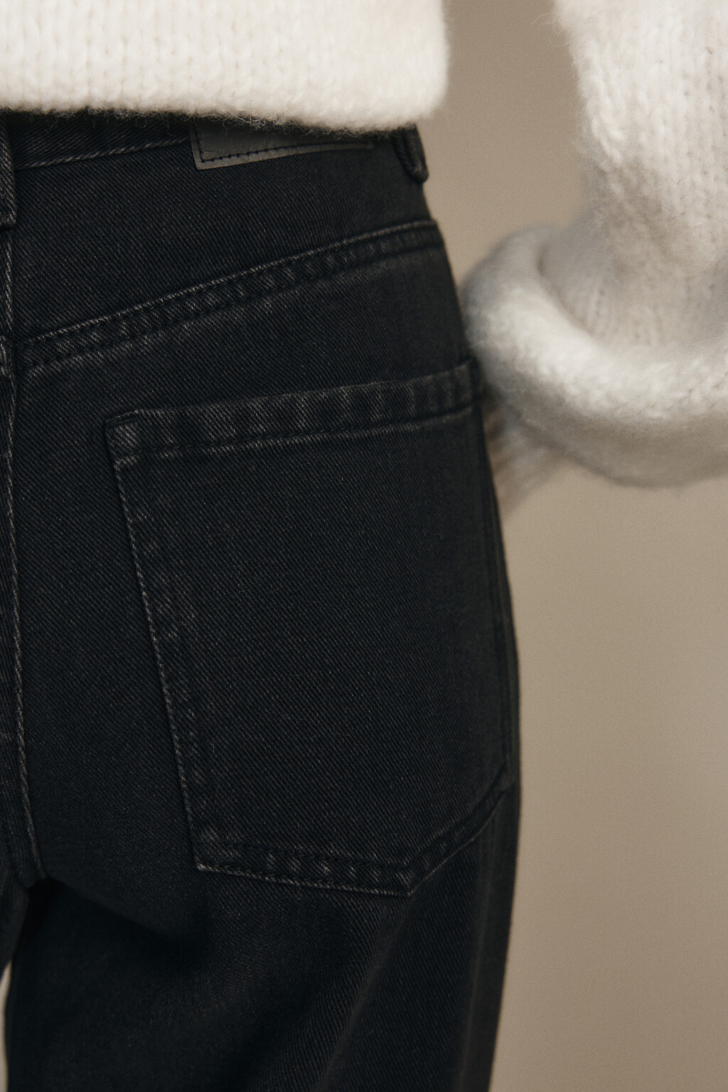 Джинсы широкие с высокой посадкой - цвет черный - 6