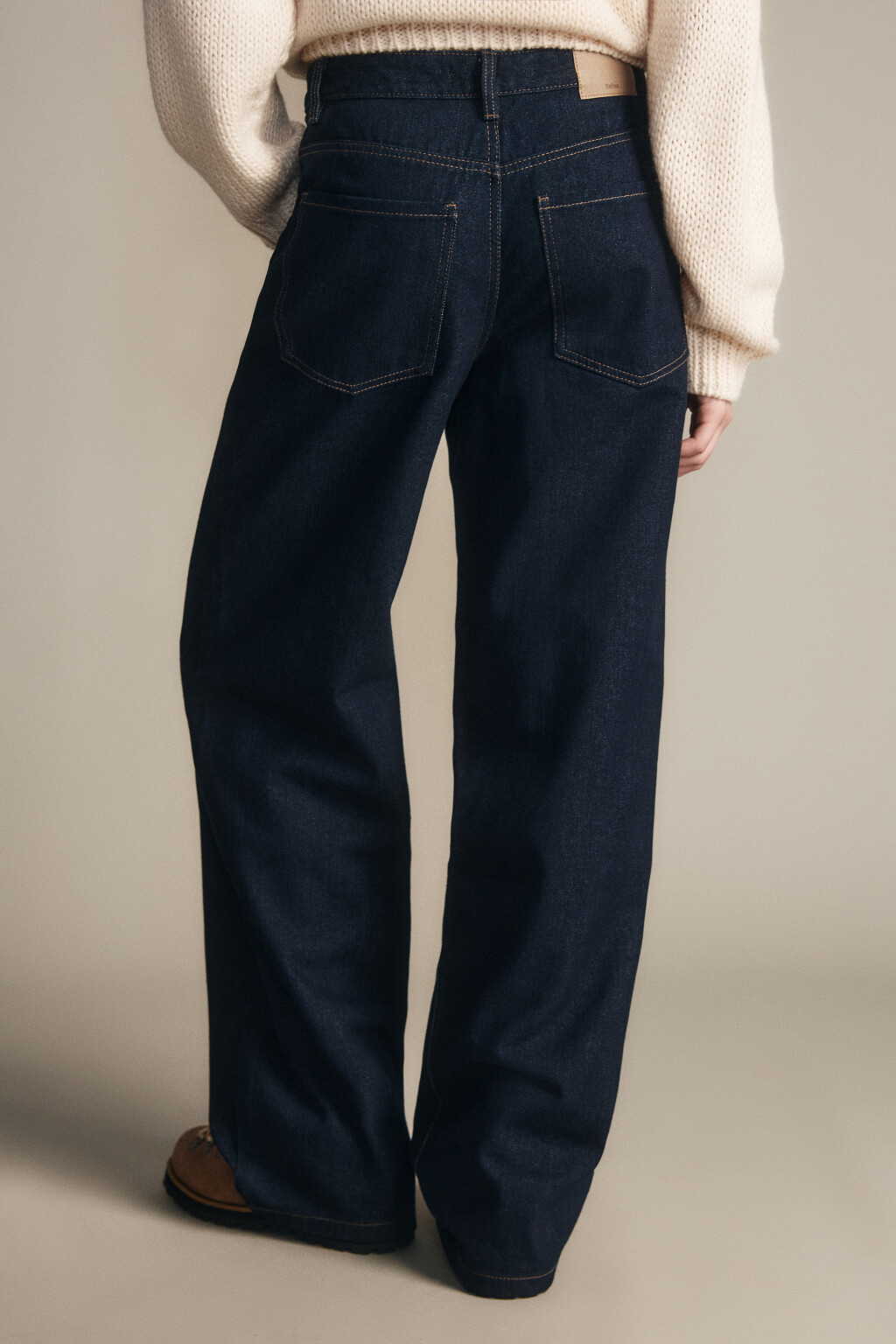 Джинсы широкие с высокой посадкой - цвет синий - 4