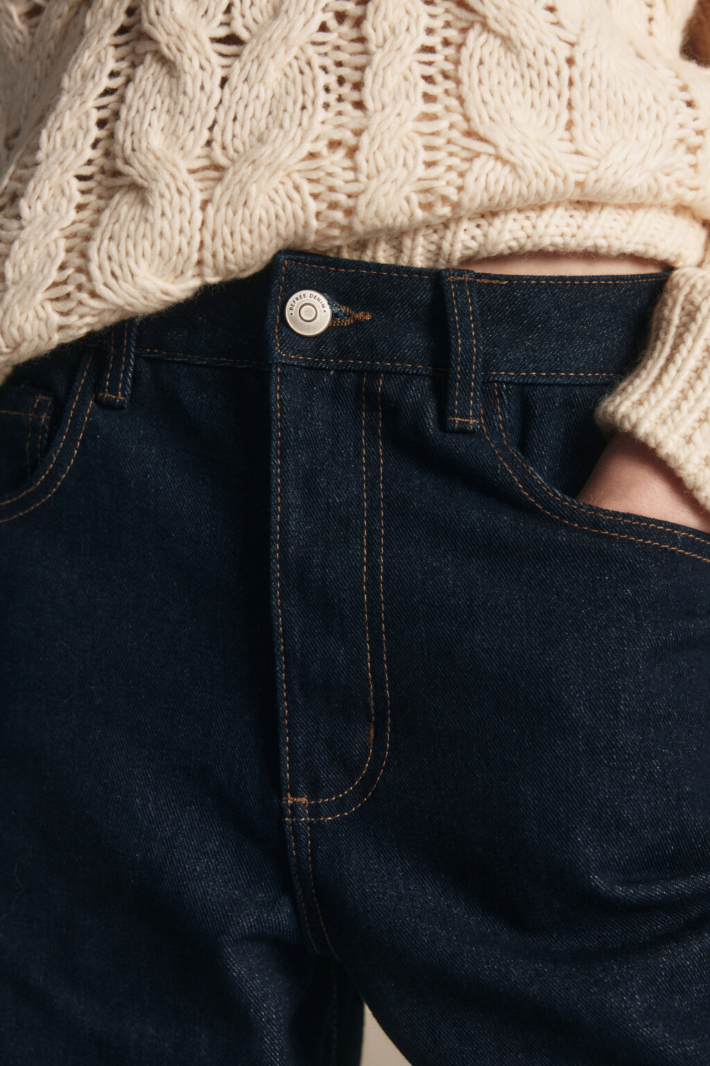 Джинсы широкие с высокой посадкой - цвет синий - 7