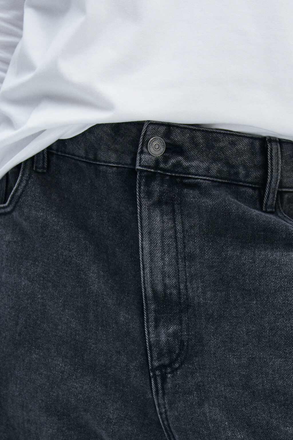 Джинсы широкие с высокой посадкой - цвет серый - 6