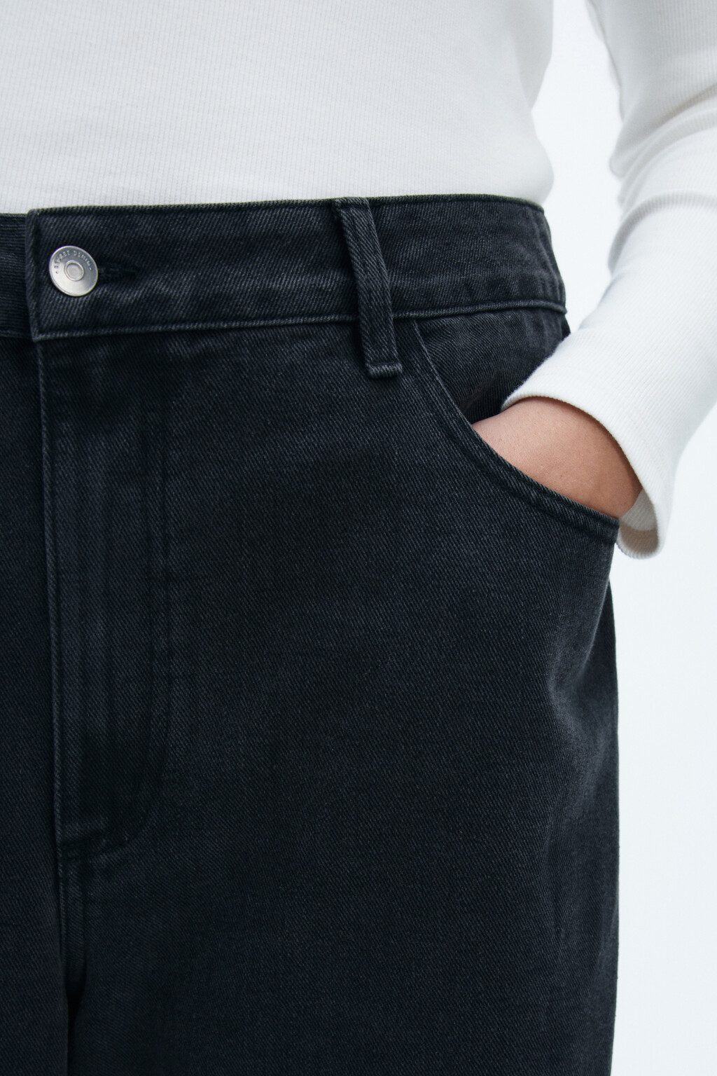 Джинсы широкие с высокой посадкой - цвет серый - 6