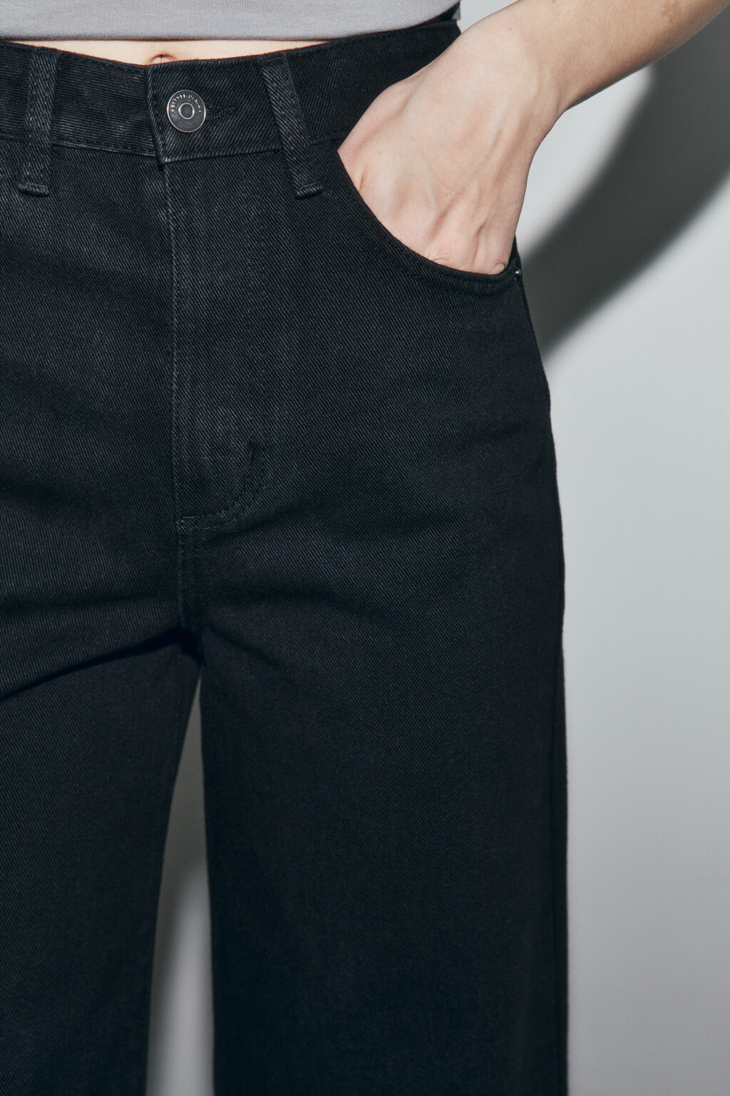 Джинсы широкие с высокой посадкой - цвет черный - 6